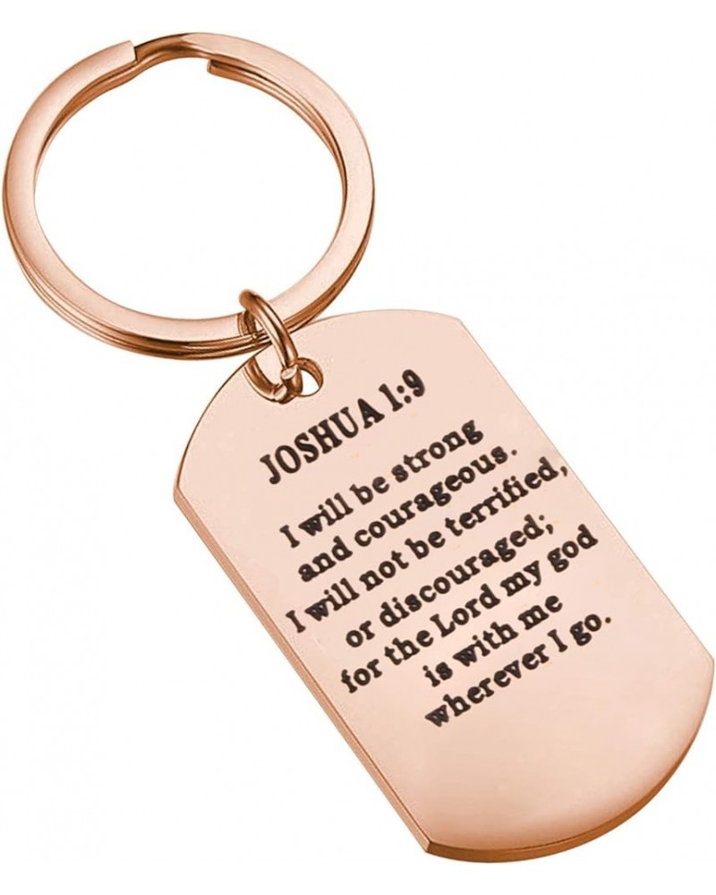 Joshua 1:9 Bible Verse I Will Be Strong And Courageous Religious Jewelry Christian Gift Rose Gold $9.95 Pendants