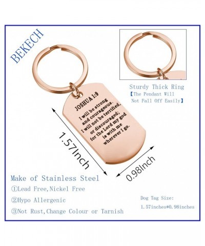 Joshua 1:9 Bible Verse I Will Be Strong And Courageous Religious Jewelry Christian Gift Rose Gold $9.95 Pendants