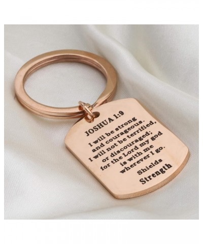 Joshua 1:9 Bible Verse I Will Be Strong And Courageous Religious Jewelry Christian Gift Rose Gold $9.95 Pendants