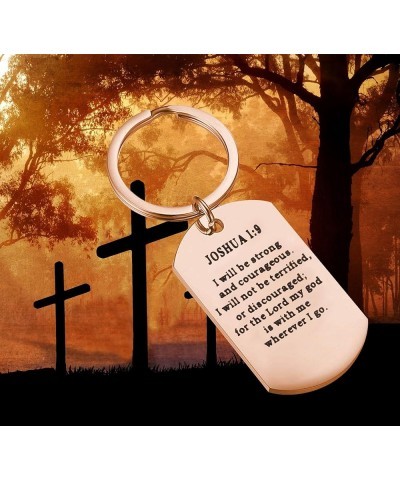 Joshua 1:9 Bible Verse I Will Be Strong And Courageous Religious Jewelry Christian Gift Rose Gold $9.95 Pendants