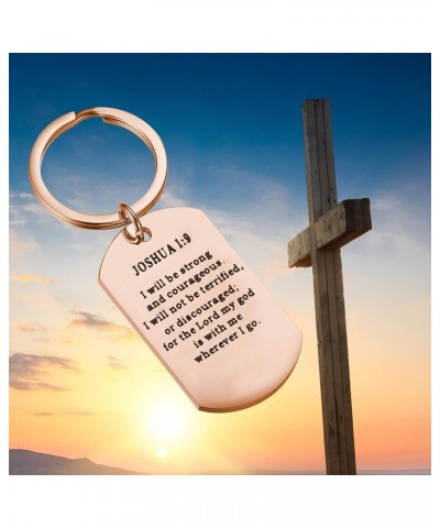 Joshua 1:9 Bible Verse I Will Be Strong And Courageous Religious Jewelry Christian Gift Rose Gold $9.95 Pendants