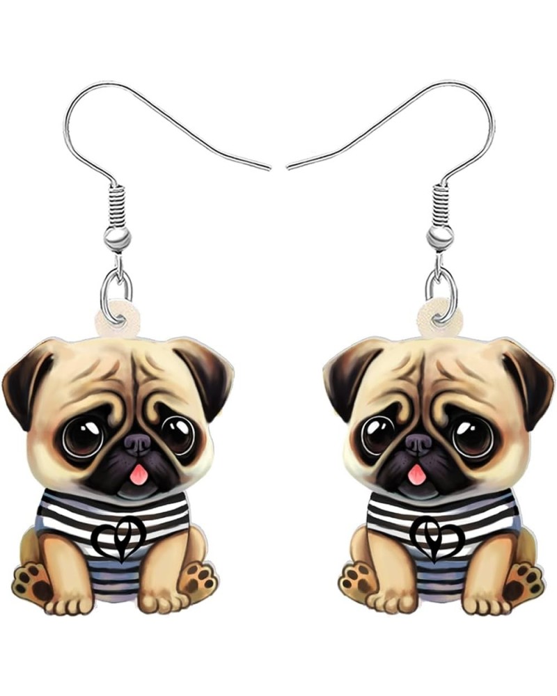 Acrylic Donuts Bulldog Pug Dog Earrings Dangle Drop Sweet Pet Ornaments Jewelry For Women Charm Gift Pug A $6.95 Earrings