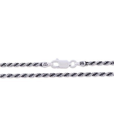 Sterling Silver Diamond-Cut Oxidized Rope Chain Solid 925 Italy Necklace 2.5mm Length 15 Inches $12.01 Necklaces