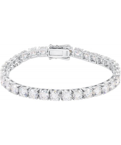 moissanite tennis bracelet 18k white gold plated 925 silver 3-6.5mm D Color VVS1 Round Cut moissanite bracelets for women Men...