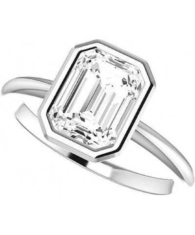 Handmade Moissanite Engagement Ring Emerald Cut Bezel Set 4 CT Wedding Bridal Gifts Her Anniversary Promise Ring for Women 92...