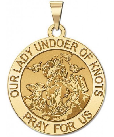 Our Lady Undoer of Knots Religious Medal, Available in 2/3 Inch, 3/4 Inch, or 1 Inch, Sterling Silver, 14K Yellow Gold, 14K W...