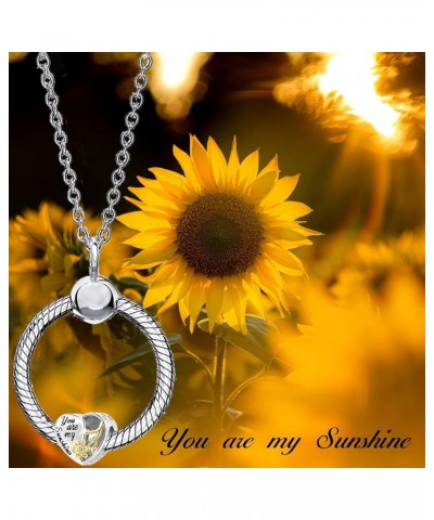 Sunflower Charm Fit Pandora Charms Bracelet Necklace You are My Sunshine Lucky Charm Bead for Christmas Gift You are my sunsh...