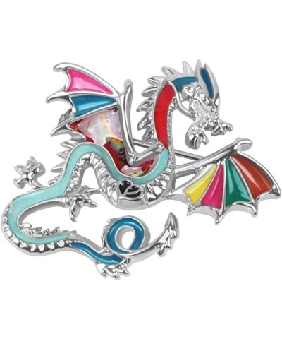 Enamel Funny Dragon Brooch Pins Zinc Alloy Fashion Jewelry Dinosaur Brooches for Women Girls Gifts Scarf Lapel Pin Charms Mul...