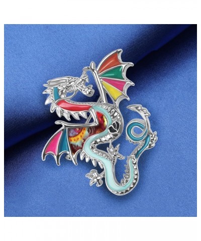 Enamel Funny Dragon Brooch Pins Zinc Alloy Fashion Jewelry Dinosaur Brooches for Women Girls Gifts Scarf Lapel Pin Charms Mul...