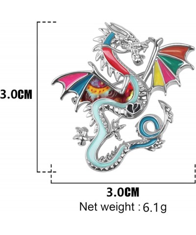 Enamel Funny Dragon Brooch Pins Zinc Alloy Fashion Jewelry Dinosaur Brooches for Women Girls Gifts Scarf Lapel Pin Charms Mul...