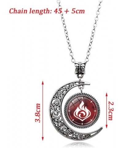 Genshin Impact Moon Pendant Adjustable Hand Woven Leather Necklace Christmas and Birthday Gift Necklace Luminous 3 $6.88 Neck...