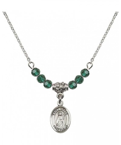 May Birth Month Bead Necklace with Catholic Patron Saint Petite Charm, 18 Inch Saint Grace $32.51 Necklaces