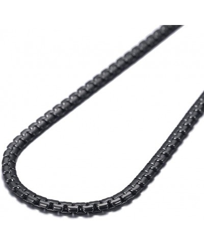 4/6mm Box Chain Necklace,14/18/22/24/26/28/30inch, 316L Stainless Steel/Gold Plated/Black -Send Gift Box 02--4mm-black $10.72...