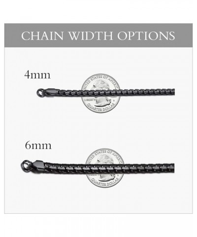 4/6mm Box Chain Necklace,14/18/22/24/26/28/30inch, 316L Stainless Steel/Gold Plated/Black -Send Gift Box 02--4mm-black $10.72...