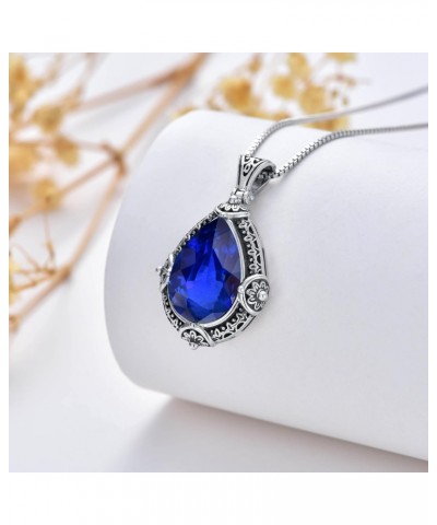 Birthstone Necklaces for Women 925 Sterling Silver Infinity Heart/Flower/Teardrop Birthstone Pendant Necklaces Birthday Anniv...