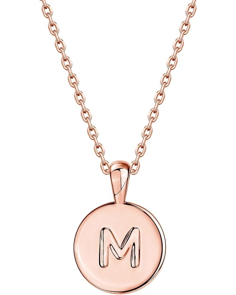 14K Rose Gold Plated Letter Necklace for Women | Gold Initial Necklace for Girls Rose Gold M $8.98 Necklaces