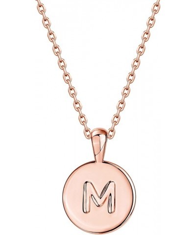 14K Rose Gold Plated Letter Necklace for Women | Gold Initial Necklace for Girls Rose Gold M $8.98 Necklaces