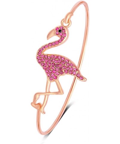 Full Rhinestone Flamingo Can Open Bangle for Women Pink 2 $8.54 Bracelets