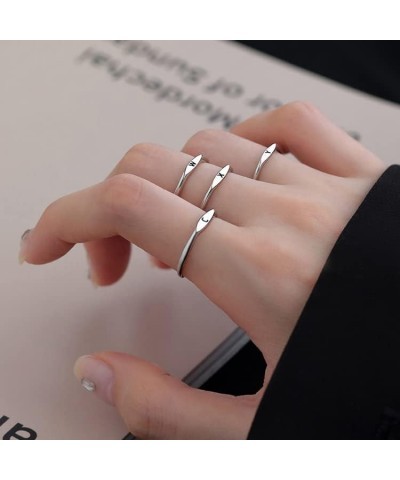 Initial Ring for Women Girls Cute Adjustable Alphabet Ring Stackable Silver Capital Letter Ring for Teen Girls M $6.75 Rings