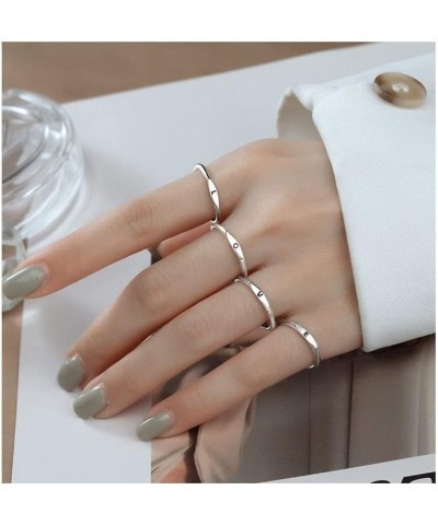 Initial Ring for Women Girls Cute Adjustable Alphabet Ring Stackable Silver Capital Letter Ring for Teen Girls M $6.75 Rings