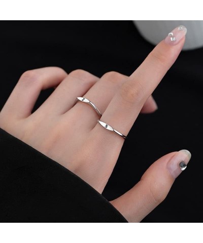 Initial Ring for Women Girls Cute Adjustable Alphabet Ring Stackable Silver Capital Letter Ring for Teen Girls M $6.75 Rings