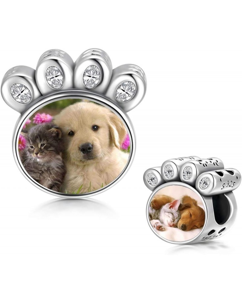 Personalized Photo Charm for Bracelet Sterling Silver Customize Picture Charms Gift for Women Girls B-Paw $27.06 Bracelets