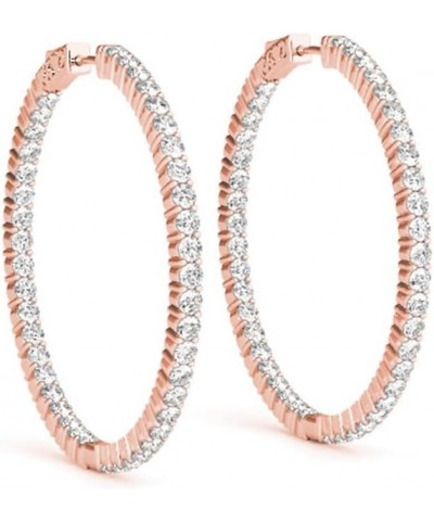 Diamond Hoop Earrings for Women with 1-10 CTW Lab-Grown Diamond Earrings in 14K Real Gold, E-F VS1-VS2 10 Carat Rose Gold $99...