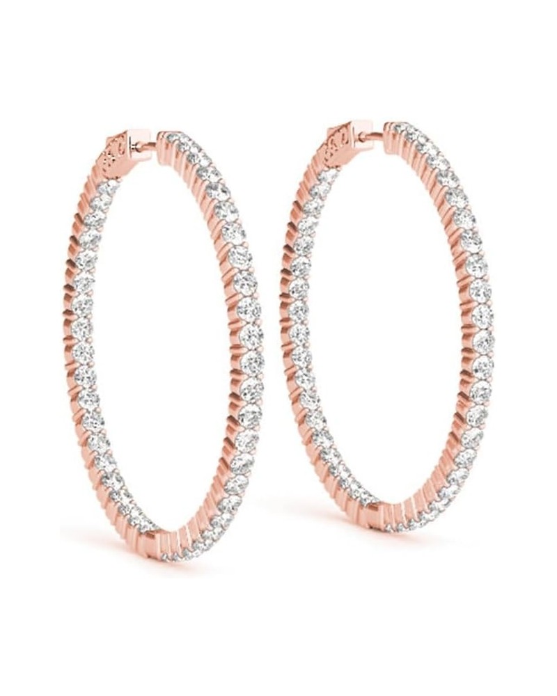 Diamond Hoop Earrings for Women with 1-10 CTW Lab-Grown Diamond Earrings in 14K Real Gold, E-F VS1-VS2 10 Carat Rose Gold $99...