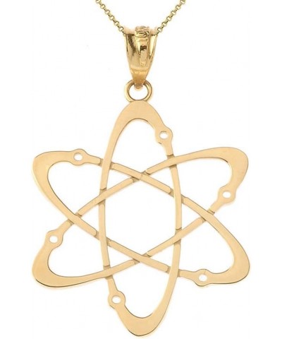 14k Yellow Gold Carbon Atom Science Reversible Charm Pendant Necklace 22.0 Inches Medium $63.99 Necklaces