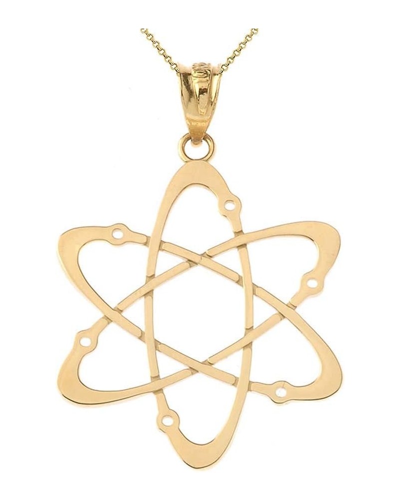 14k Yellow Gold Carbon Atom Science Reversible Charm Pendant Necklace 22.0 Inches Medium $63.99 Necklaces