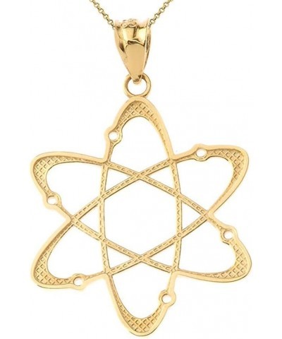 14k Yellow Gold Carbon Atom Science Reversible Charm Pendant Necklace 22.0 Inches Medium $63.99 Necklaces