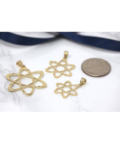 14k Yellow Gold Carbon Atom Science Reversible Charm Pendant Necklace 22.0 Inches Medium $63.99 Necklaces