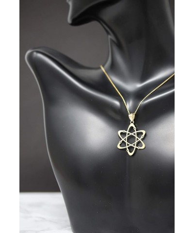 14k Yellow Gold Carbon Atom Science Reversible Charm Pendant Necklace 22.0 Inches Medium $63.99 Necklaces