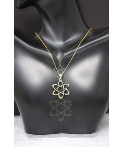 14k Yellow Gold Carbon Atom Science Reversible Charm Pendant Necklace 22.0 Inches Medium $63.99 Necklaces