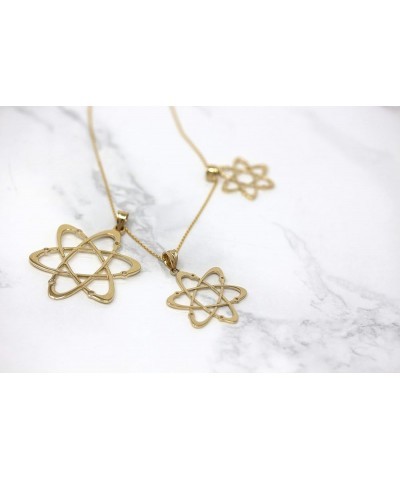 14k Yellow Gold Carbon Atom Science Reversible Charm Pendant Necklace 22.0 Inches Medium $63.99 Necklaces