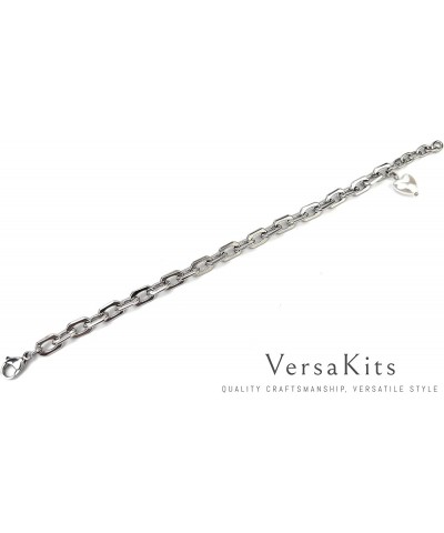 Chain Bracelet for Women Simple Stainless Steel Link Bracelet for Girls Gift silver heart pearl $5.00 Bracelets