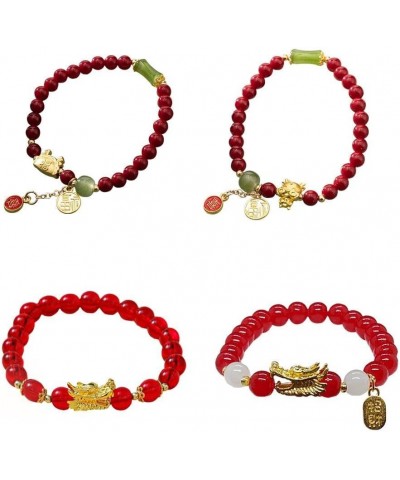 2024 New Year Zodiac Lucky Dragon Bracelets, Dragon Beaded Charm Bracelets, Chinese Zodiac Feng Shui Lucky Stretch Bracelets ...