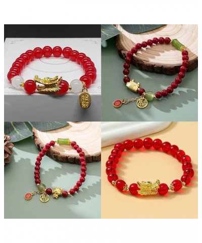 2024 New Year Zodiac Lucky Dragon Bracelets, Dragon Beaded Charm Bracelets, Chinese Zodiac Feng Shui Lucky Stretch Bracelets ...