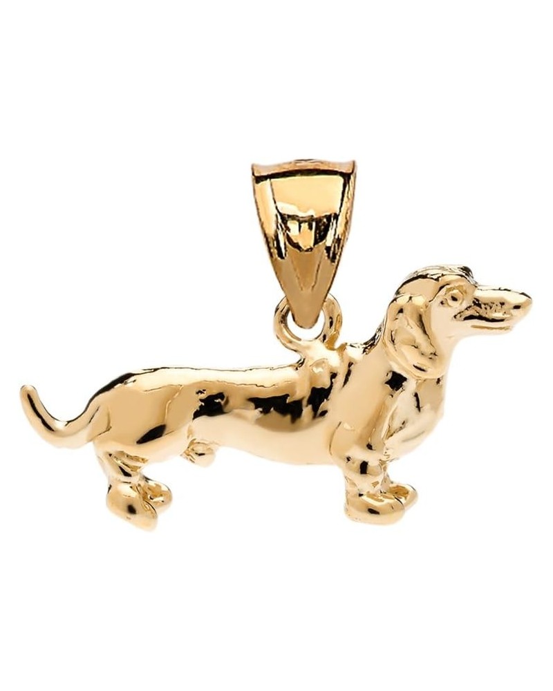 Solid 10k Yellow Gold Dachshund Charm Pendant $67.50 Pendants