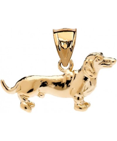 Solid 10k Yellow Gold Dachshund Charm Pendant $67.50 Pendants