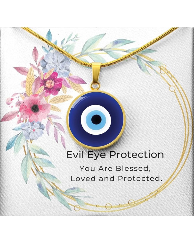 Hilis Evil Eye Necklace For Women or Men Protection, Spiritual Jewelry, Personalized Engraved Pendant Charm Gold or Silver D0...