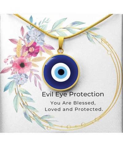 Hilis Evil Eye Necklace For Women or Men Protection, Spiritual Jewelry, Personalized Engraved Pendant Charm Gold or Silver D0...