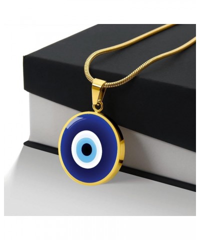 Hilis Evil Eye Necklace For Women or Men Protection, Spiritual Jewelry, Personalized Engraved Pendant Charm Gold or Silver D0...