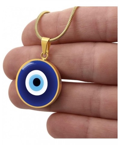 Hilis Evil Eye Necklace For Women or Men Protection, Spiritual Jewelry, Personalized Engraved Pendant Charm Gold or Silver D0...