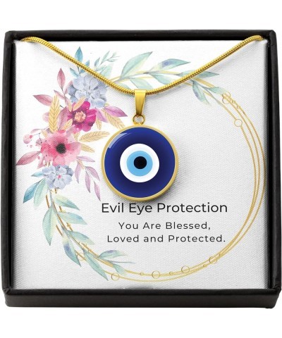 Hilis Evil Eye Necklace For Women or Men Protection, Spiritual Jewelry, Personalized Engraved Pendant Charm Gold or Silver D0...