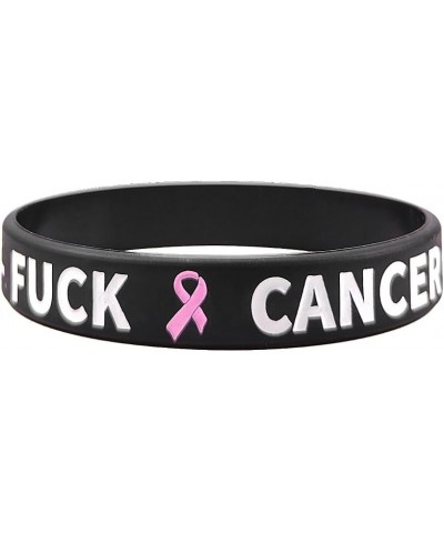 Fuck Cancer Bracelet Cancer Wareness Wristbands Pink Ribbon Silicone Bracelets for Men Women Breast Cancer Awareness Support ...