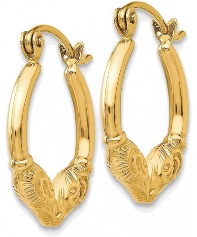 Ram Head Hoop Earrings in 14K Yellow Gold $55.73 Earrings