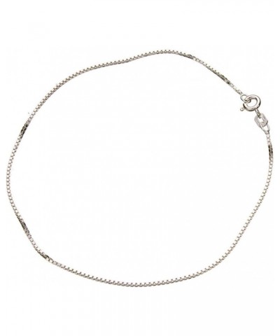 Sterling Silver 1.1mm Box Link Nickel Free Chain Anklet Italy 11 Inch $8.31 Anklets