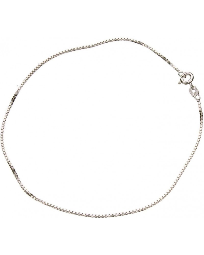 Sterling Silver 1.1mm Box Link Nickel Free Chain Anklet Italy 11 Inch $8.31 Anklets