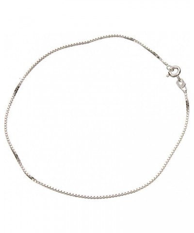 Sterling Silver 1.1mm Box Link Nickel Free Chain Anklet Italy 11 Inch $8.31 Anklets